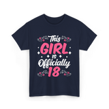 This Girl Is Officially 18 Birthday T-Shirt - Navy