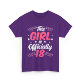 This Girl Is Officially 18 Birthday T-Shirt - Purple