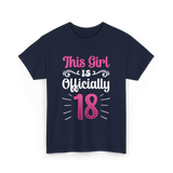 This Girl Is Officially 18 Birthday T-Shirt - Navy