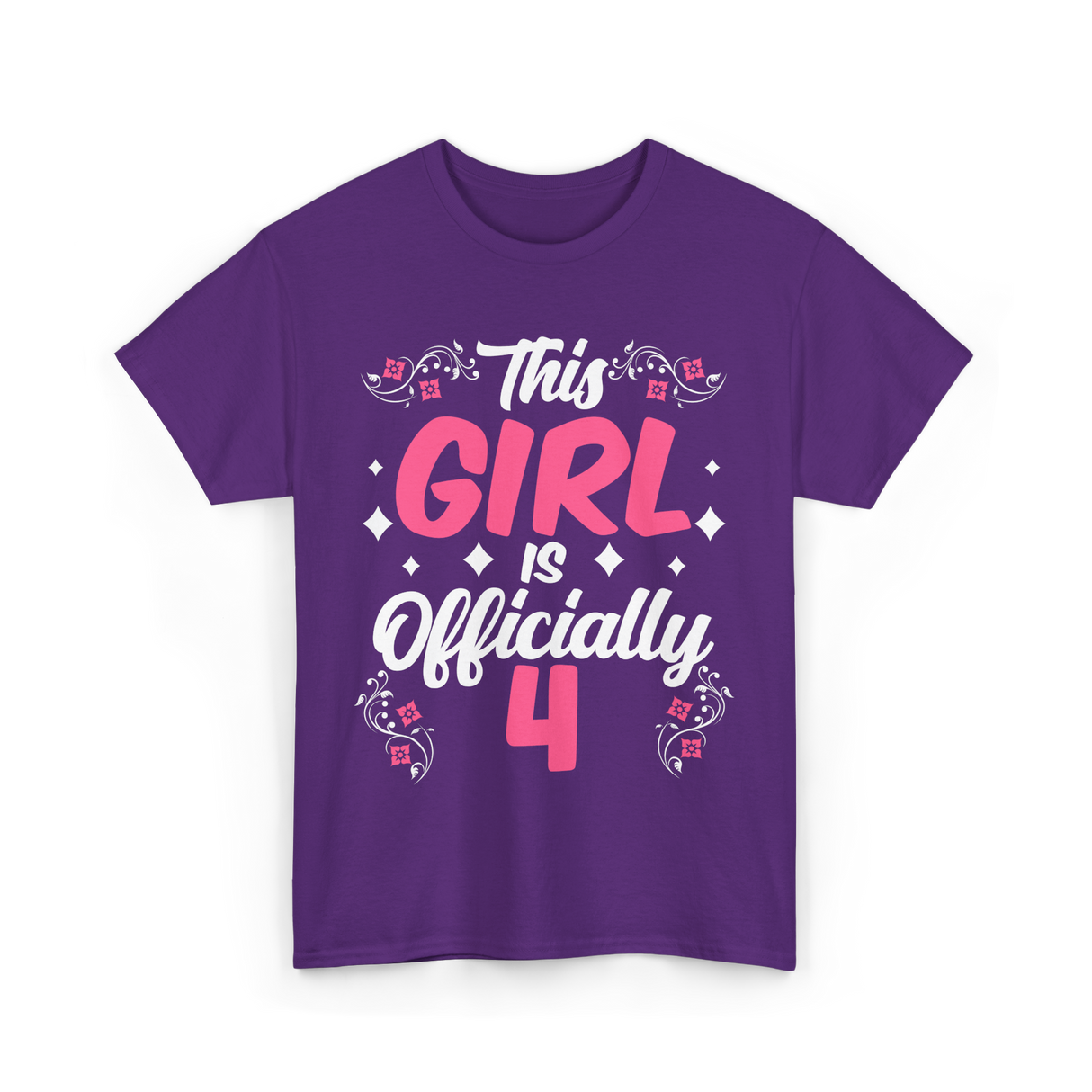 This Girl Is Officially 4 Birthday T-Shirt - Purple