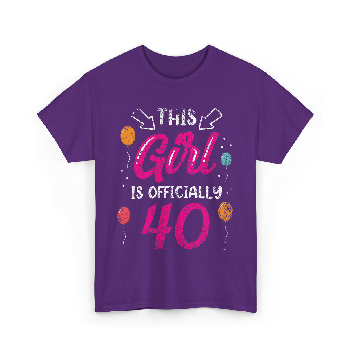 This Girl Is Officially 40 Birthday T-Shirt - Purple