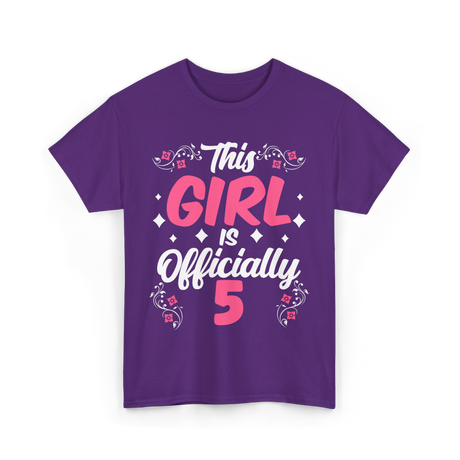 This Girl Is Officially 5 Birthday T-Shirt - Purple