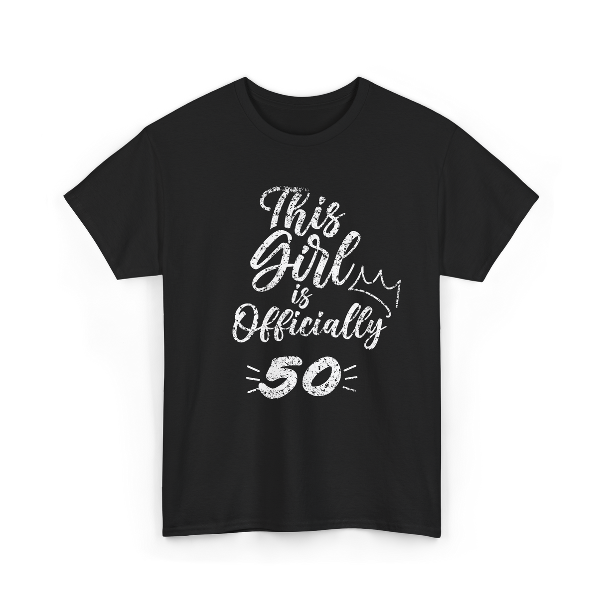 This Girl Is Officially 50 Birthday T-Shirt - Black