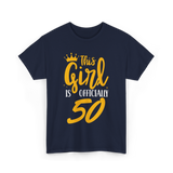 This Girl Is Officially 50 Birthday T-Shirt - Navy