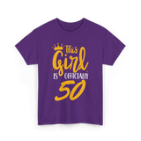 This Girl Is Officially 50 Birthday T-Shirt - Purple