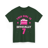 This Girl Is Officially 7 Birthday T-Shirt - Forest Green