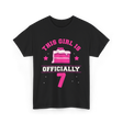 This Girl Is Officially 7 Birthday T-Shirt - Black