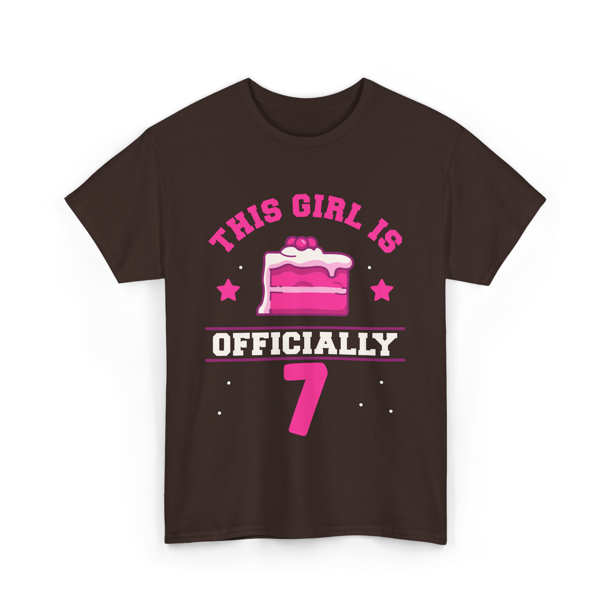 This Girl Is Officially 7 Birthday T-Shirt - Dark Chocolate