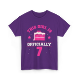 This Girl Is Officially 7 Birthday T-Shirt - Purple