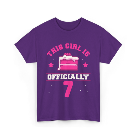 This Girl Is Officially 7 Birthday T-Shirt - Purple