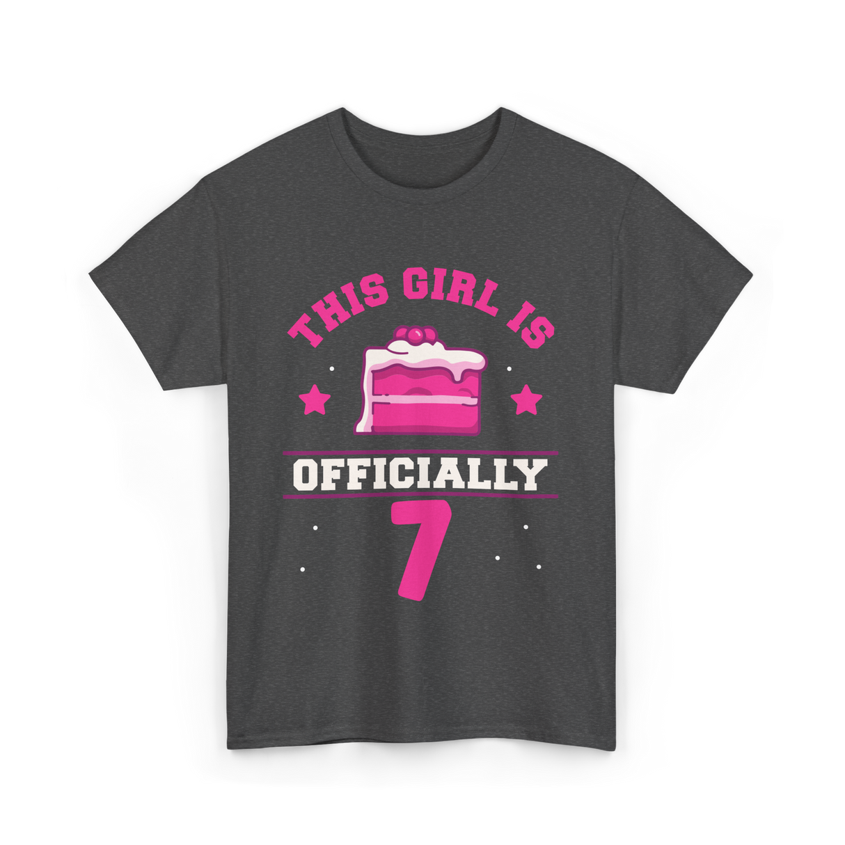 This Girl Is Officially 7 Birthday T-Shirt - Dark Heather