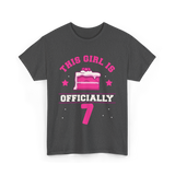 This Girl Is Officially 7 Birthday T-Shirt - Dark Heather