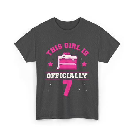 This Girl Is Officially 7 Birthday T-Shirt - Dark Heather