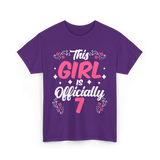 This Girl Is Officially 7 Birthday T-Shirt - Purple