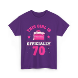 This Girl Is Officially 70 Birthday T-Shirt - Purple