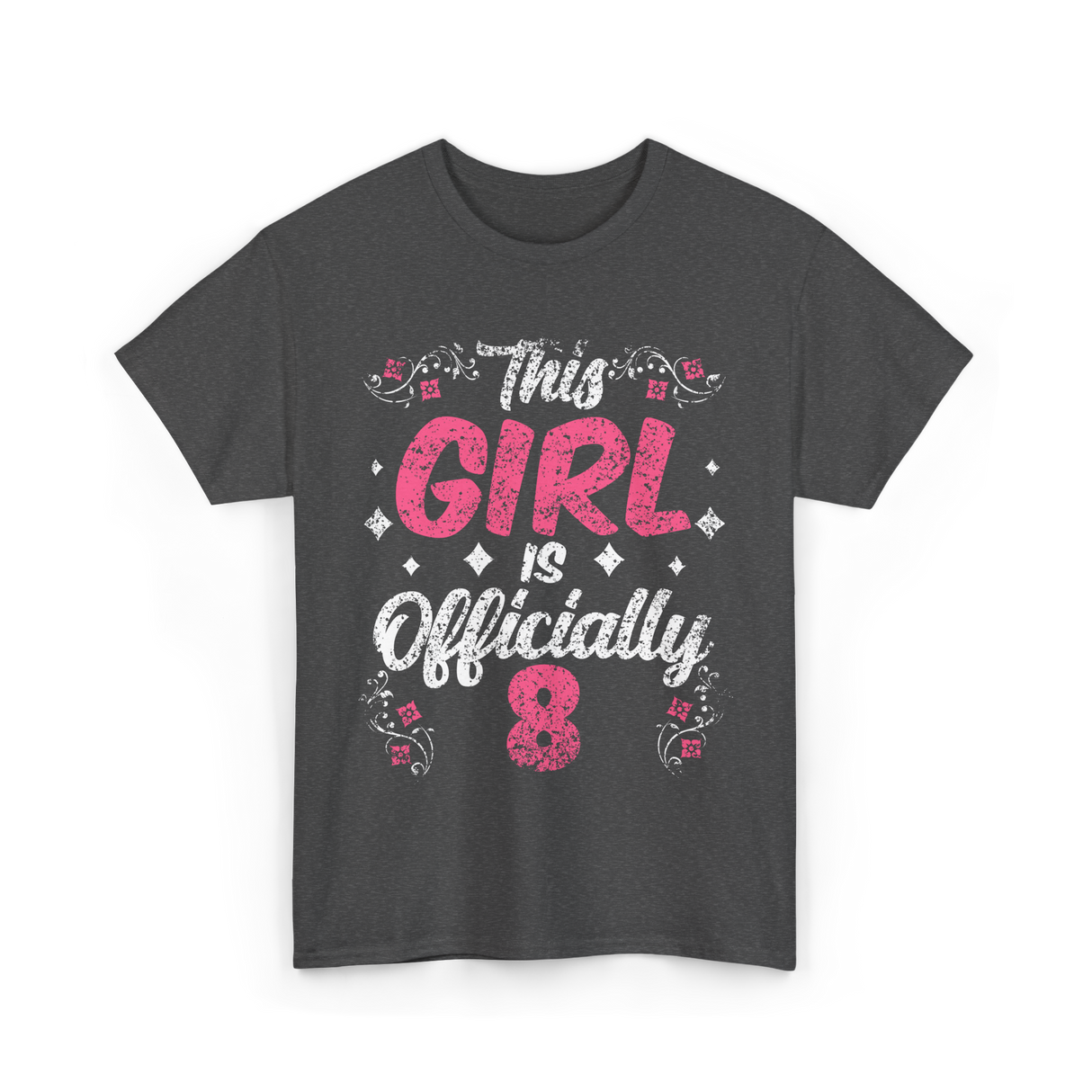 This Girl is Officially 8 Birthday T-Shirt - Dark Heather