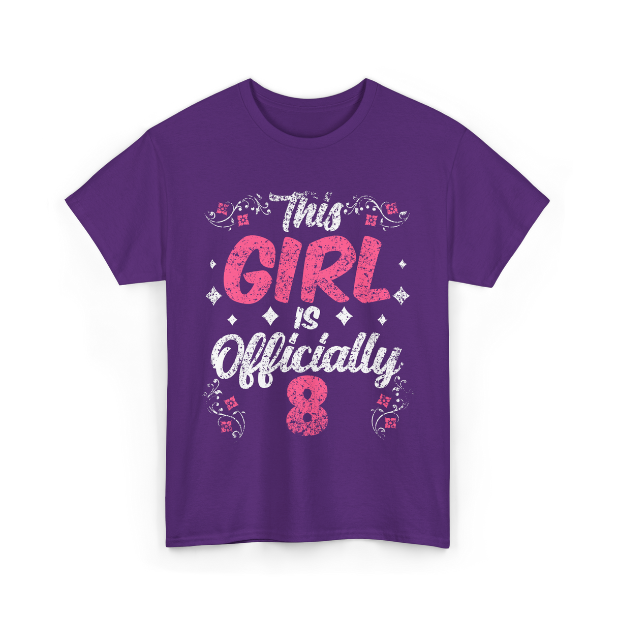 This Girl is Officially 8 Birthday T-Shirt - Purple