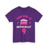 This Girl Is Officially 9 Birthday T-Shirt - Purple