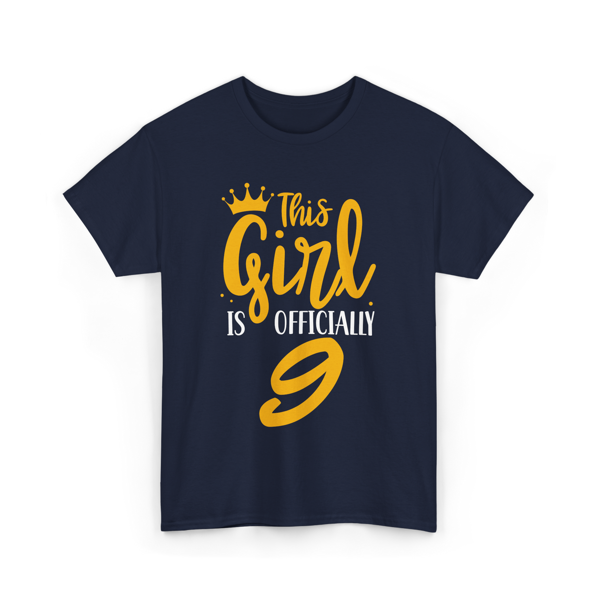 This Girl Is Officially 9 Birthday T-Shirt - Navy