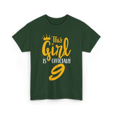 This Girl Is Officially 9 Birthday T-Shirt - Forest Green