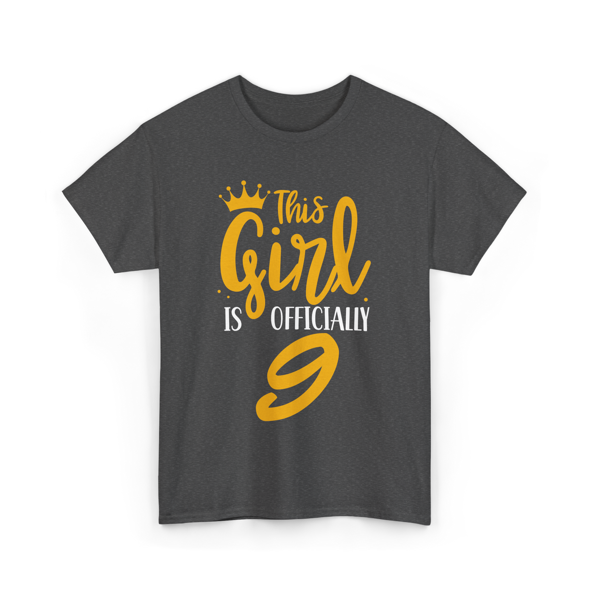 This Girl Is Officially 9 Birthday T-Shirt - Dark Heather