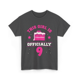 This Girl Is Officially 9 Birthday T-Shirt - Dark Heather