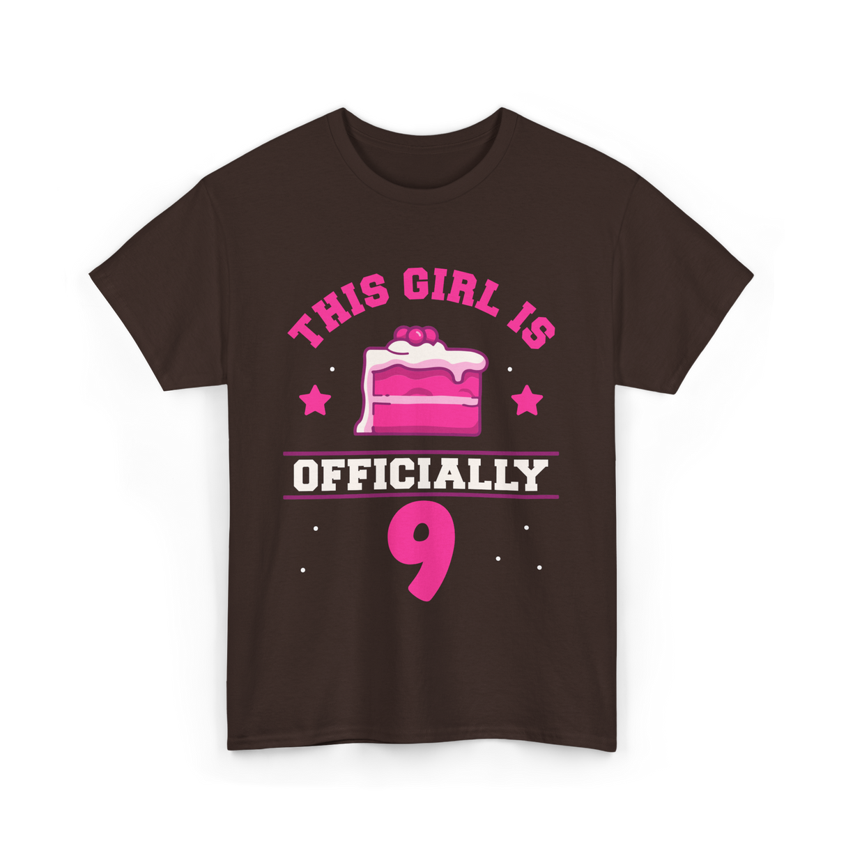 This Girl Is Officially 9 Birthday T-Shirt - Dark Chocolate