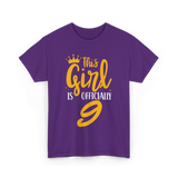 This Girl Is Officially 9 Birthday T-Shirt - Purple