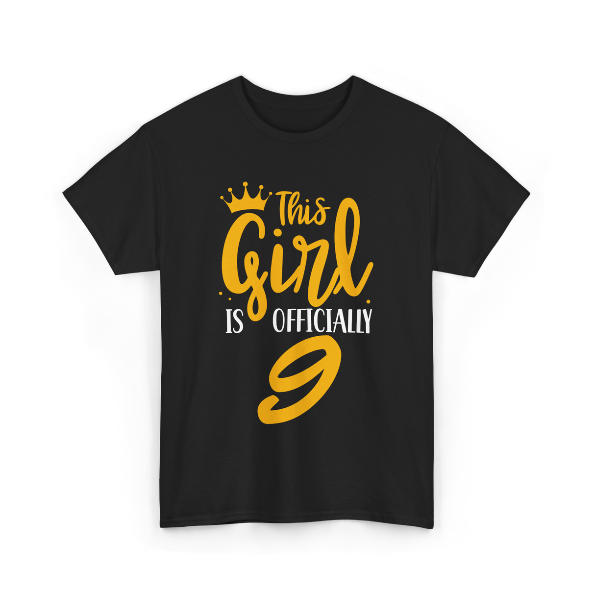 This Girl Is Officially 9 Birthday T-Shirt - Black