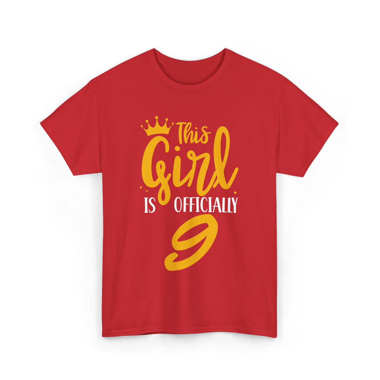 This Girl Is Officially 9 Birthday T-Shirt - Red