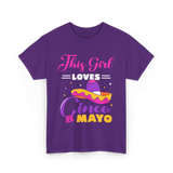 This Girl Loves Cinco De Mayo Fiesta T-Shirt - Purple