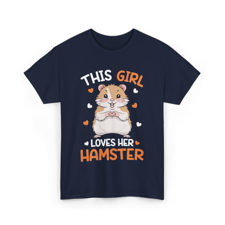 This Girl Loves Hamster Hamsters T-Shirt - Navy