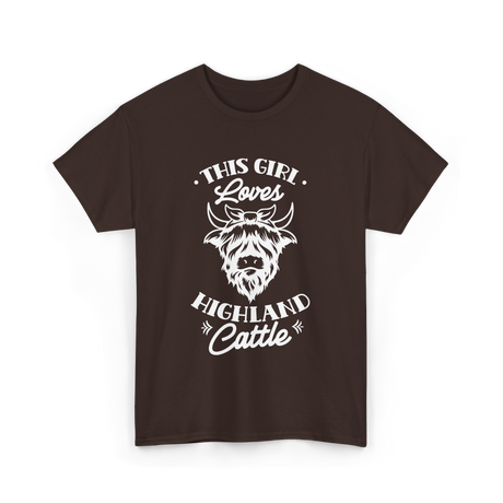 This Girl Loves Highland Cattle T-Shirt - Dark Chocolate