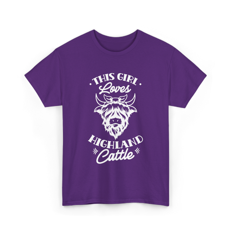 This Girl Loves Highland Cattle T-Shirt - Purple