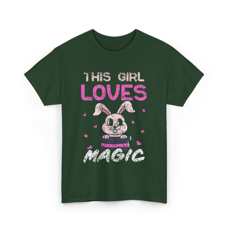 This Girl Loves Magic Bunny T-Shirt - Forest Green