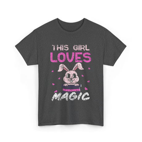 This Girl Loves Magic Bunny T-Shirt - Dark Heather