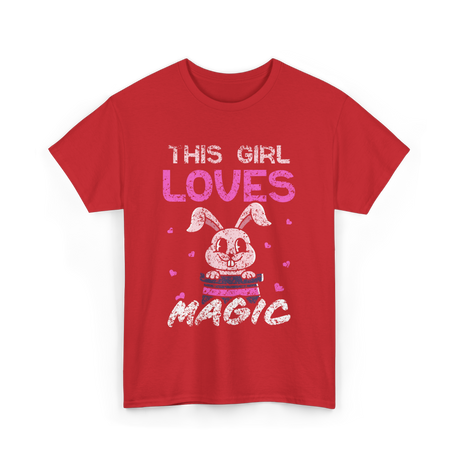 This Girl Loves Magic Bunny T-Shirt - Red