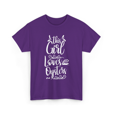 This Girl Loves Oysters Oyster T-Shirt - Purple