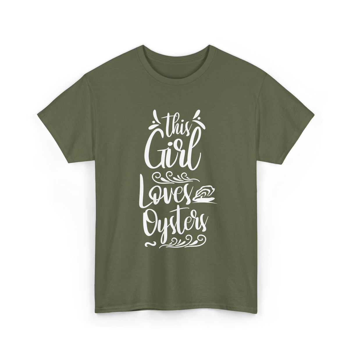 This Girl Loves Oysters Oyster T-Shirt - Military Green