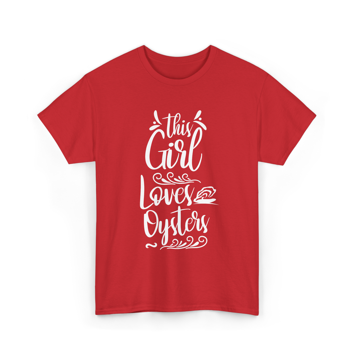 This Girl Loves Oysters Oyster T-Shirt - Red