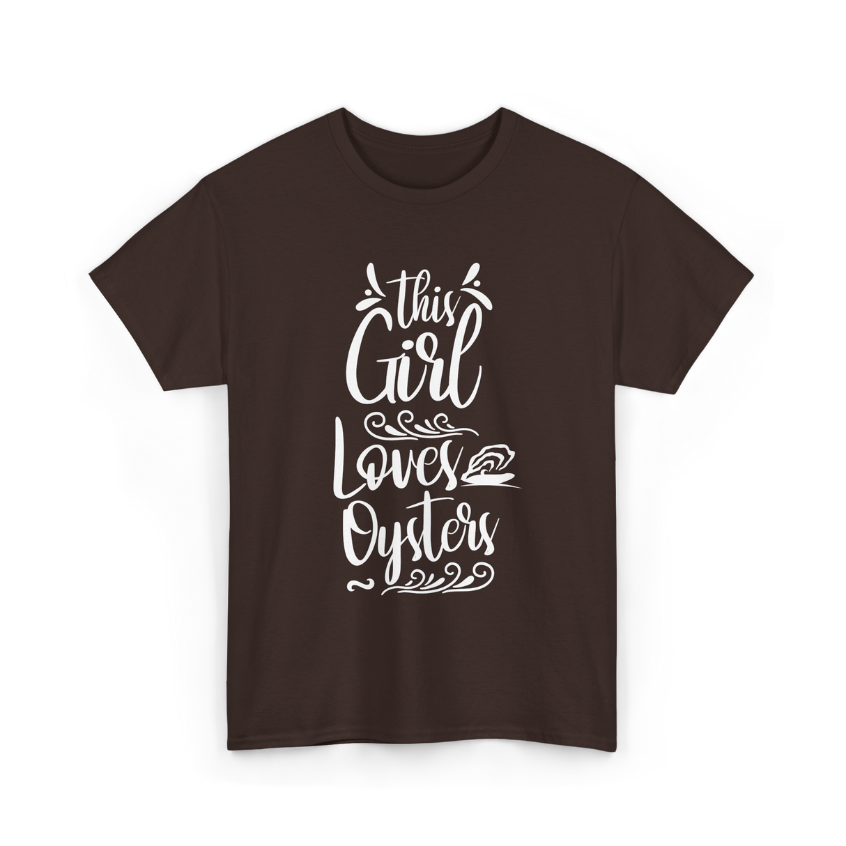 This Girl Loves Oysters Oyster T-Shirt - Dark Chocolate