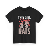 This Girl Loves Rats Animal T-Shirt - Black