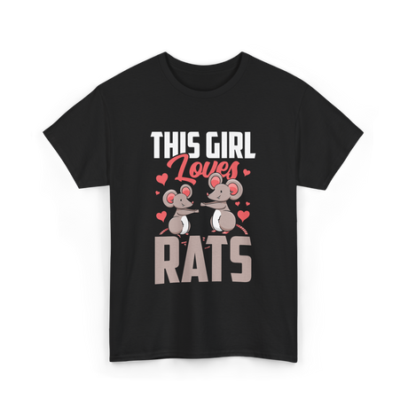 This Girl Loves Rats Animal T-Shirt - Black