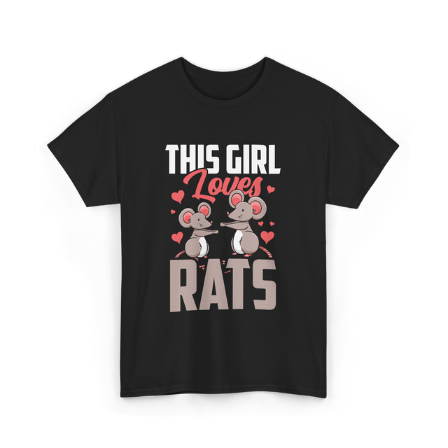 This Girl Loves Rats Animal T-Shirt - Black