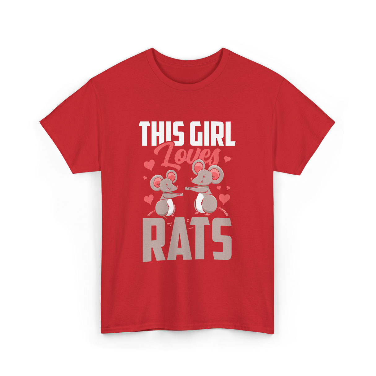 This Girl Loves Rats Animal T-Shirt - Red