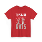 This Girl Loves Rats Animal T-Shirt - Red