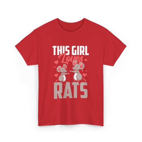 This Girl Loves Rats Animal T-Shirt - Red