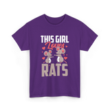 This Girl Loves Rats Animal T-Shirt - Purple