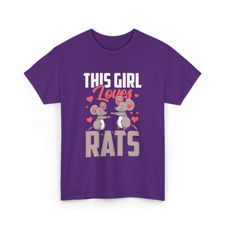 This Girl Loves Rats Animal T-Shirt - Purple