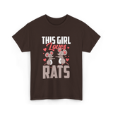 This Girl Loves Rats Animal T-Shirt - Dark Chocolate